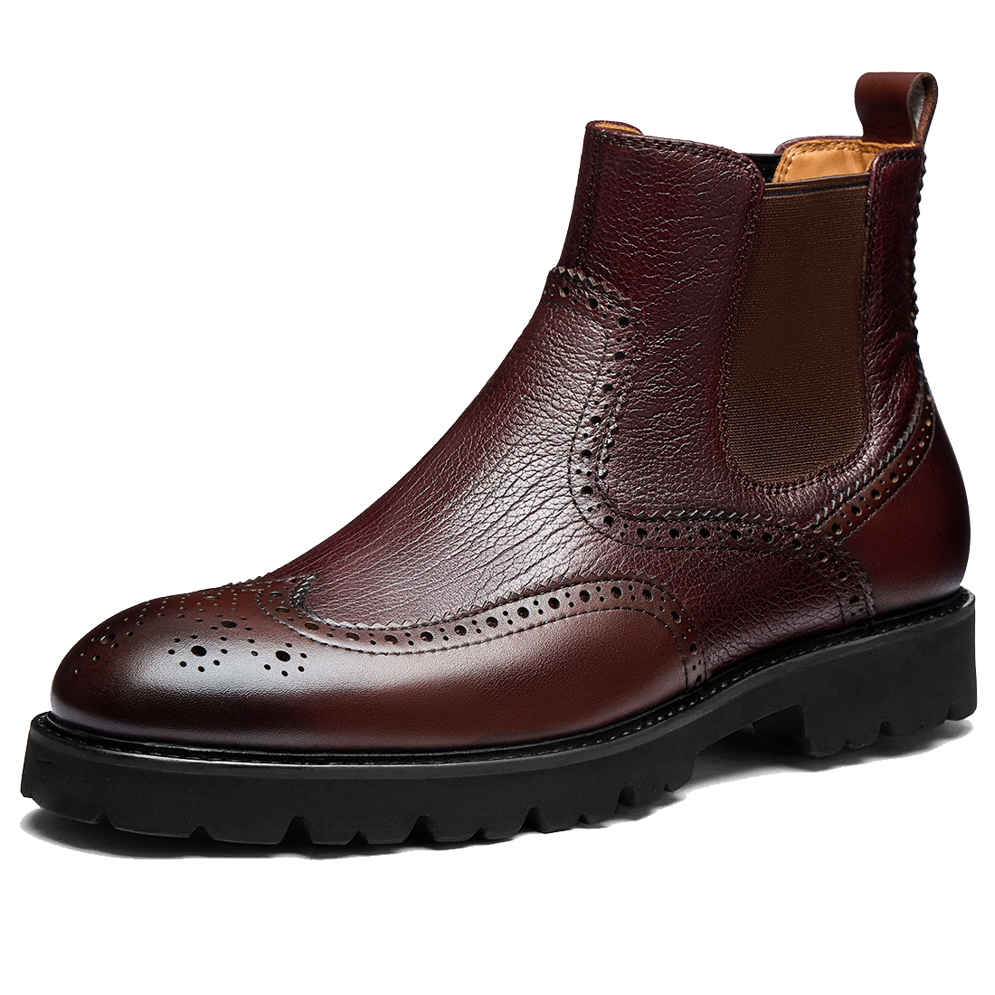 Wingtip Leather Chelsea Boot